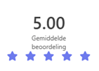 Gemiddelde beoordeling van 5 sterren op 5
